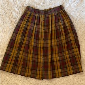🌿3 FOR $25🌿 VINTAGE Button up plaid midi skirt